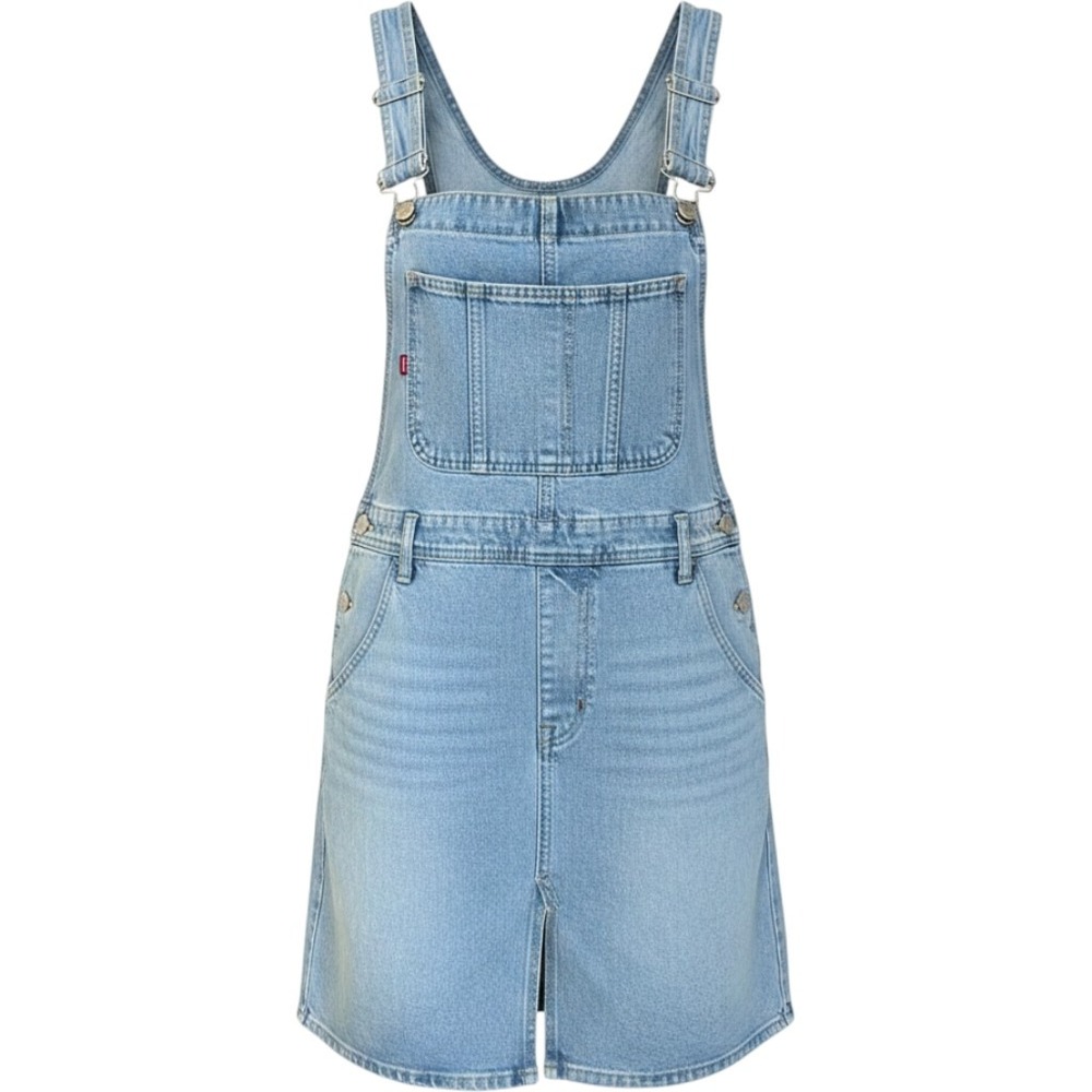 Vintage Jean Denim Dress 90s Y2k Grunge Overalls Dungaree Large Sqeeze Jeanswear